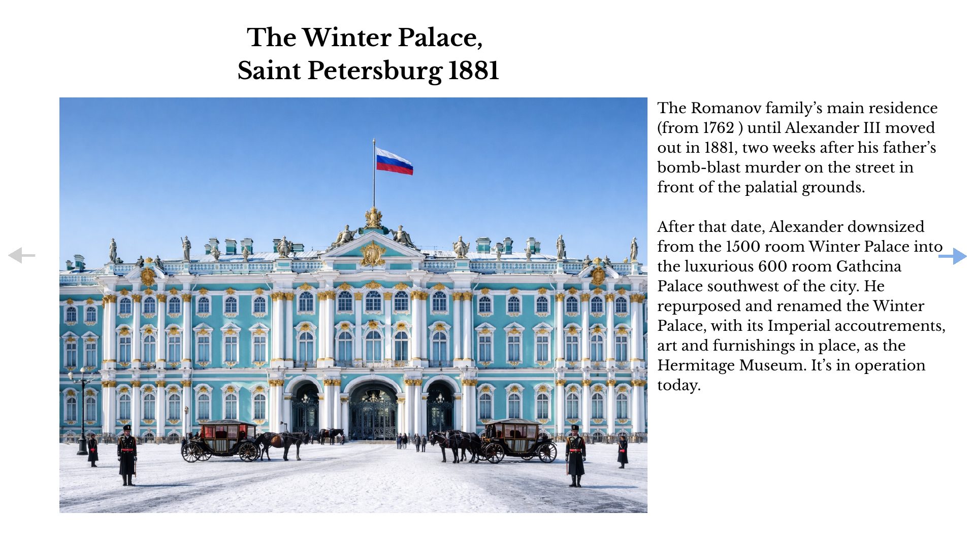 Slide 3 of 60: The Winter Palace, Saint Petersburg 1881