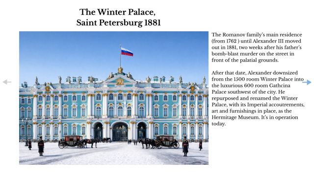 Slide 3: The Winter Palace, Saint Petersburg 1881