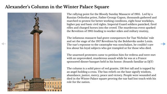 Slide 53: Alexander’s Column in the Winter Palace Square