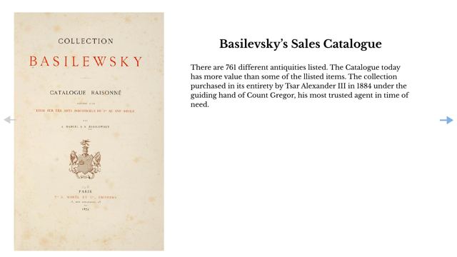 Slide 21: Basilevsky’s Sales Catalogue